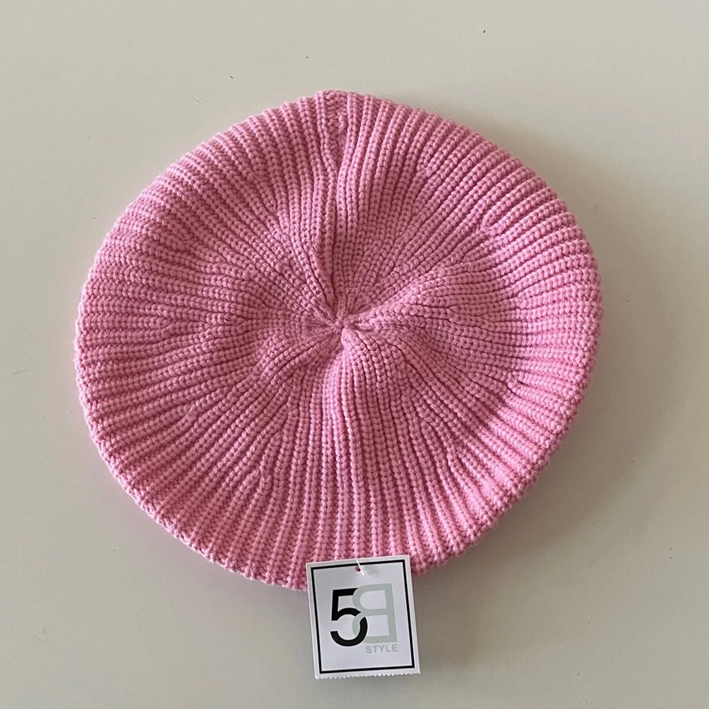 Knit Beret Knitted Pink